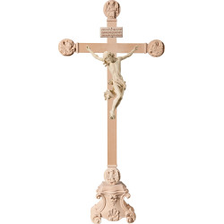 Cristo Barroco en pedestal con Evangelistas y Titulus Crucis en hebreo - latín - griego